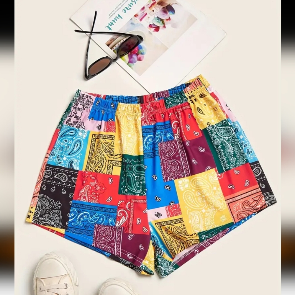 Patchwork Shorts NIP Sz 6 Multicolored - Picture 1 of 4